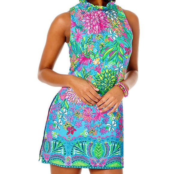 Lilly Pulitzer Pants - HTF. 🦄 Lilly Pulitzer Adalina Romper Seabreeze Blue Walking On Sunshine 6. EEUC